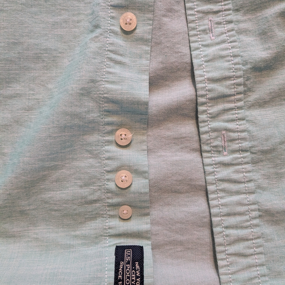 U.S. Polo Assn. Men's Light Green/Mint Shirt XXL - Picture 3 of 8